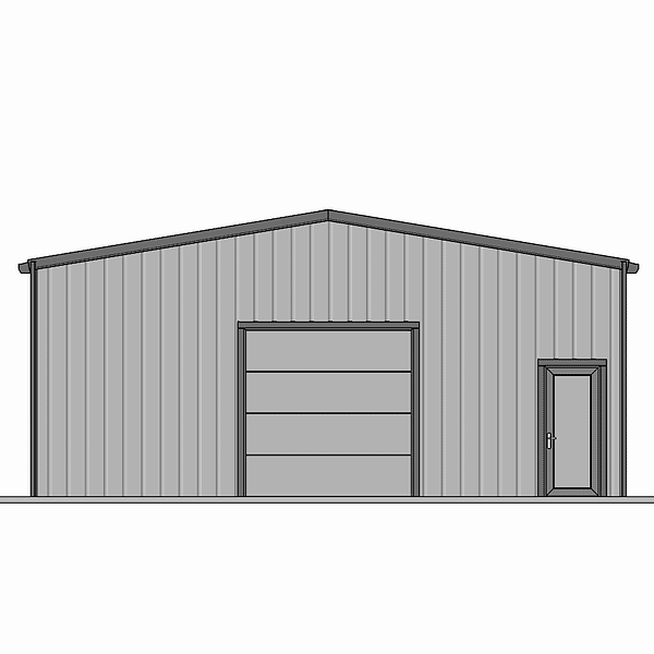 "Durable 30x40 steel building kit showcasing all included components"