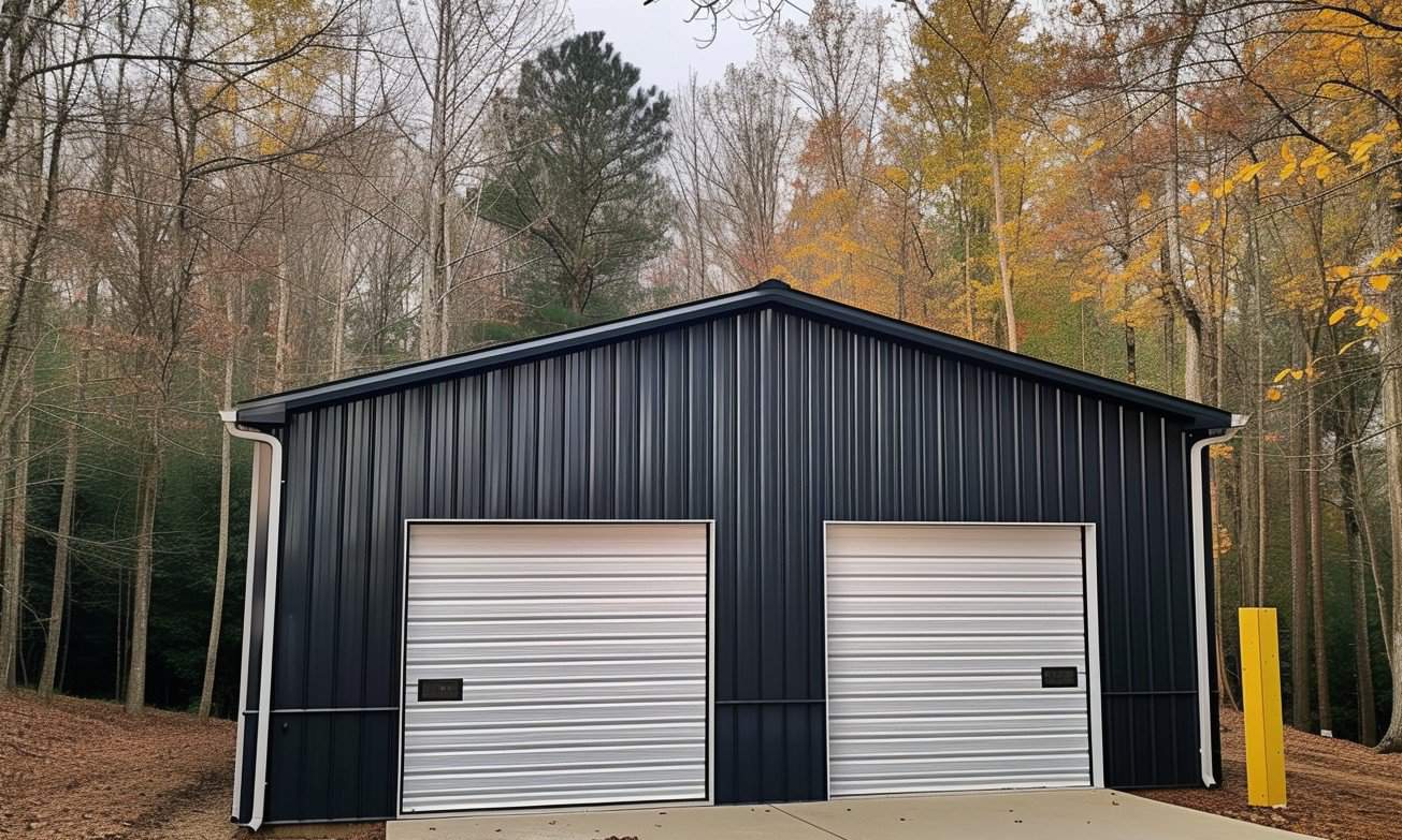 Hidden steel homes surrounded by dense woodland