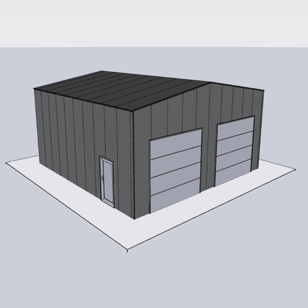 24x24 steel building kit with complete components for construction