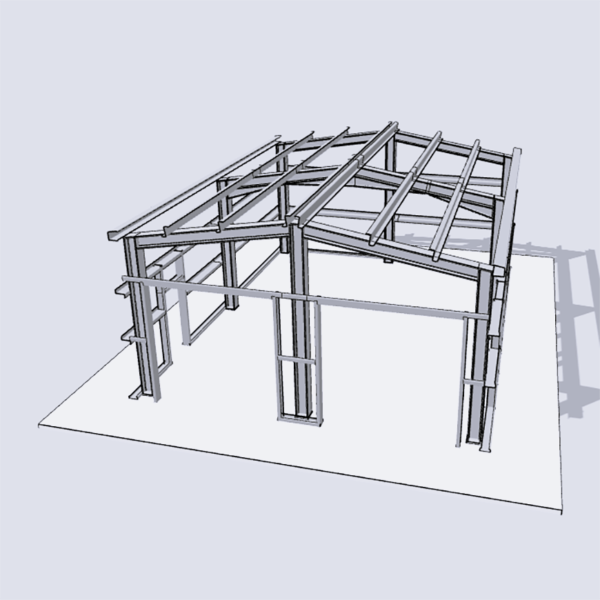 24x30 Steel Structure Building Kit components laid out for assembly