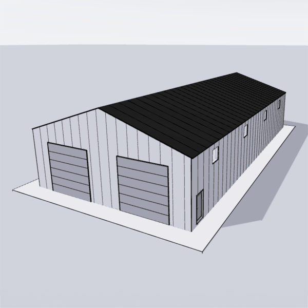 40x80 Steel Building Kit with two components displayed, ideal for construction projects.