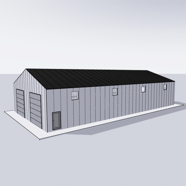 Durable 40x80 steel building kit with four sections for easy assembly