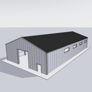 Durable 50x100 steel building kit containing 5 separate sections for easy assembly