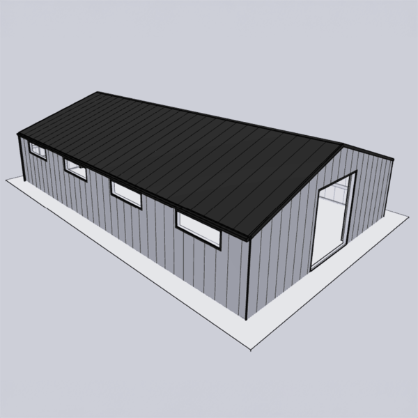 "Durable 50x80 steel building assembly kit showcased in an image"