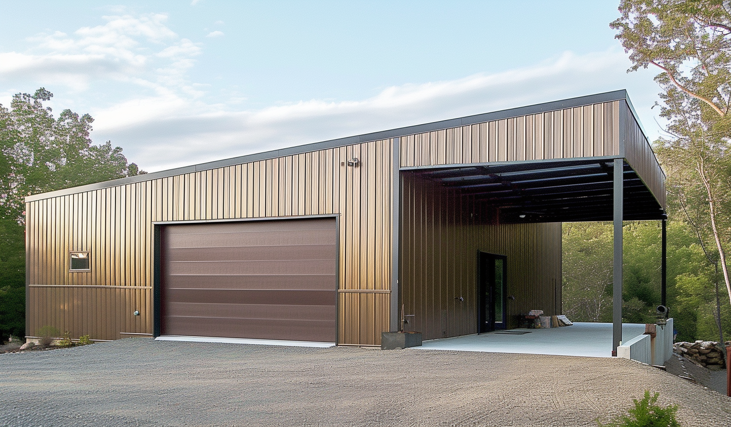 Large Alberta steel structure featuring industrial garage door and durable siding