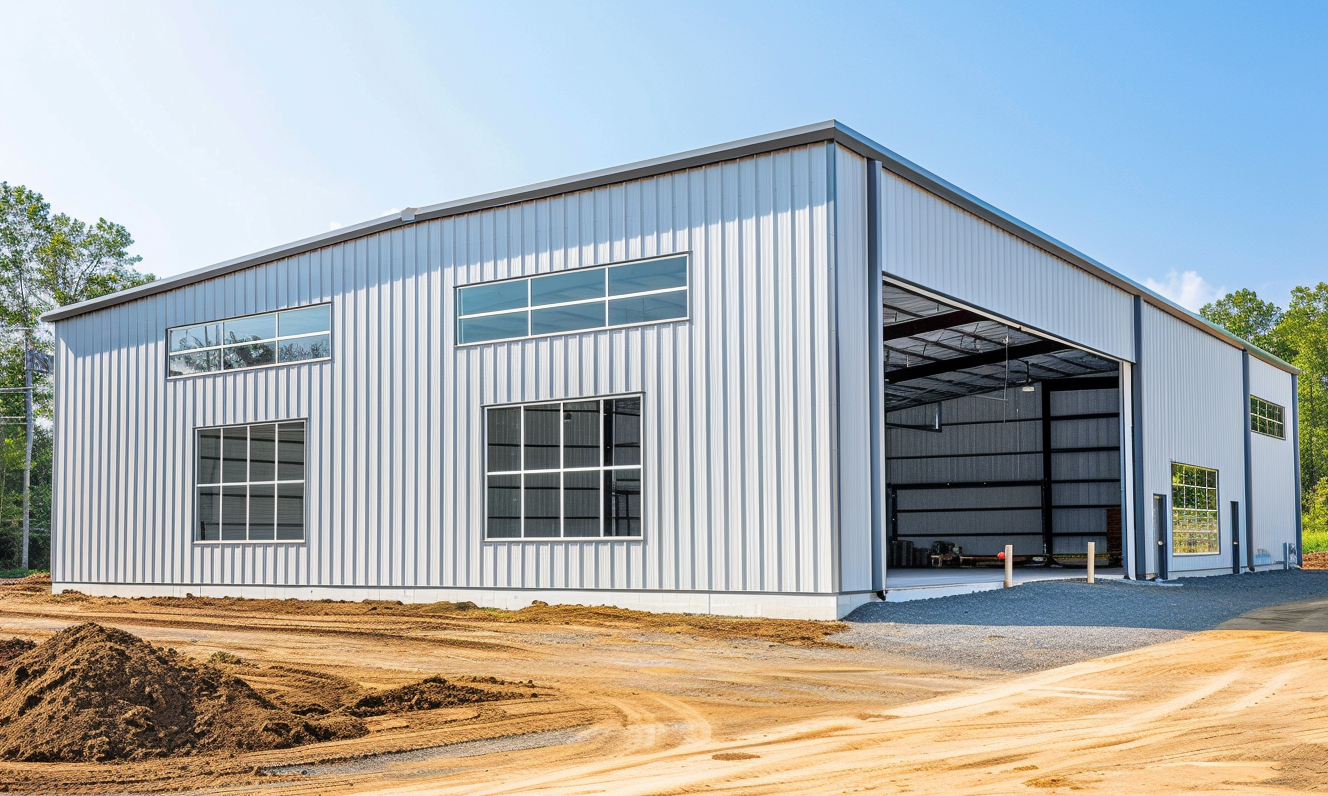 Desolate Light Grey Metal Building in Canada