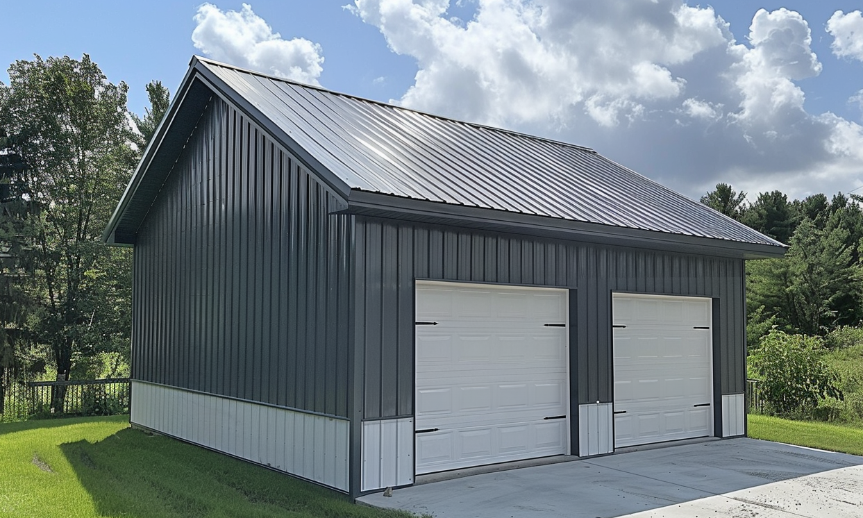 An beautiful, economic garage in Canada created from 50x60 steel building kit