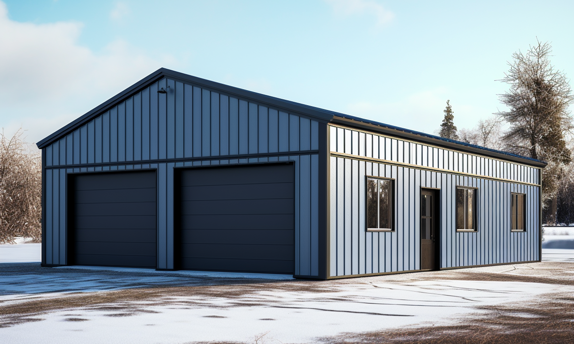 Durable metal building designed for harsh Arctic conditions in British Columbia.