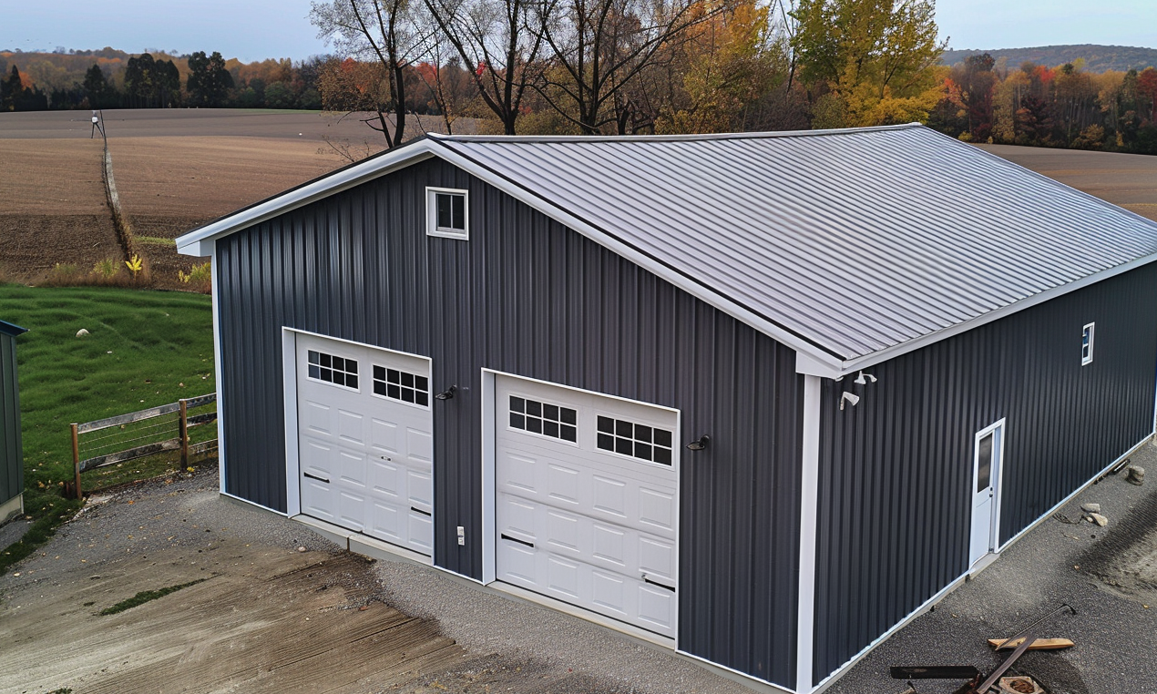 Durable steel garage kit ready for assembly in British Columbia.