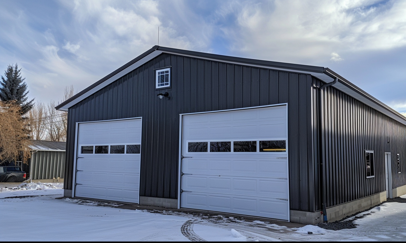 Interior view of a steel building, showcasing vast open space suitable for manufacturing and creative studios