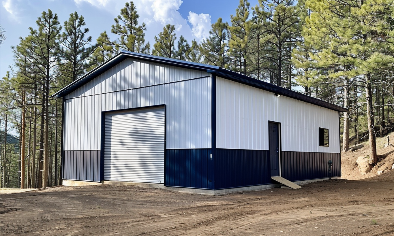 Modular home featuring a durable steel frame terrace with contemporary design.